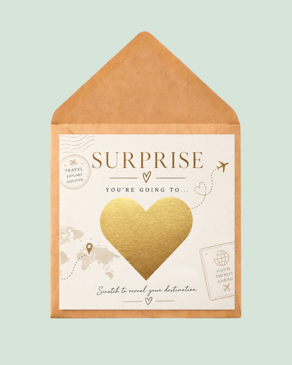 Personalised Surprise Trip Scratch Reveal Card