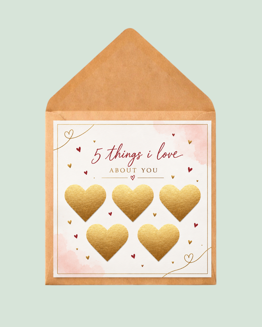 5 things I love about you scratch card