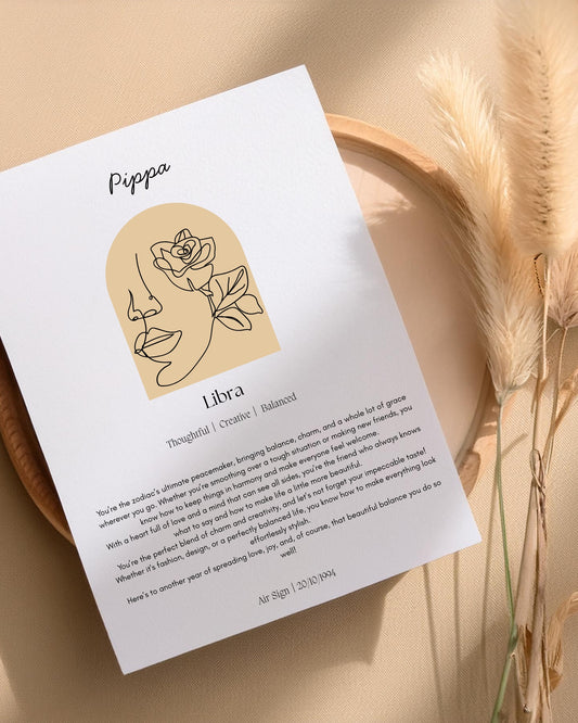 Personalised Libra Zodiac Print