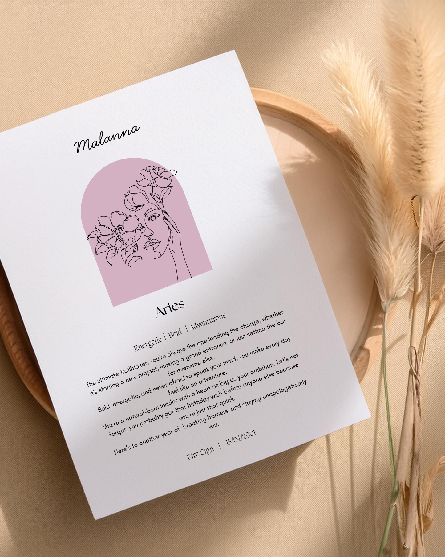 Personalised Aries Zodiac Print