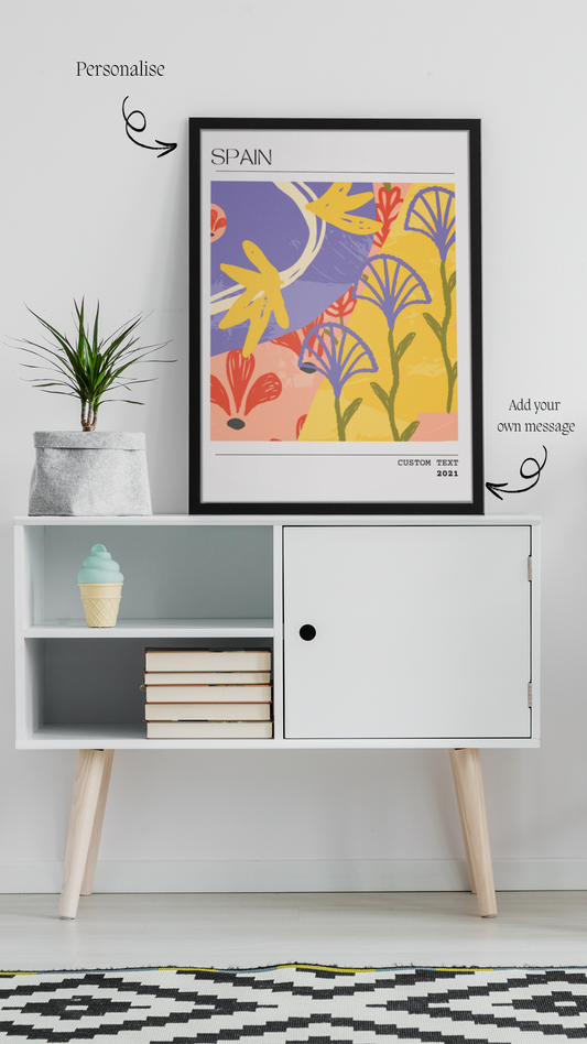 A Spainish Dreamscape - Personalised Abstract Travel Art Print