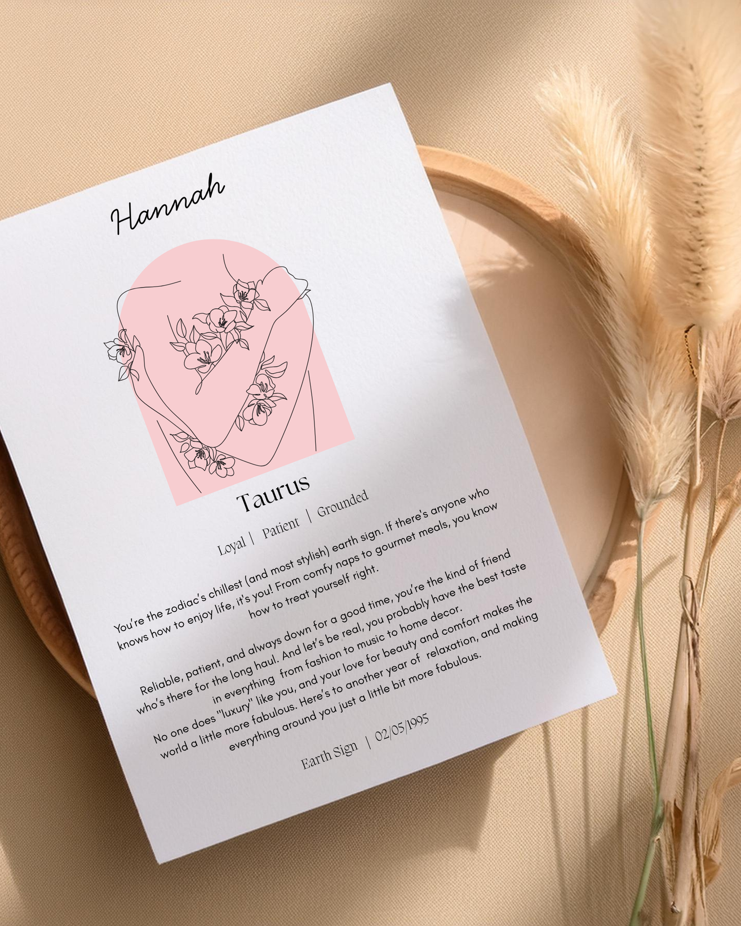 Personalised Taurus Zodiac Print