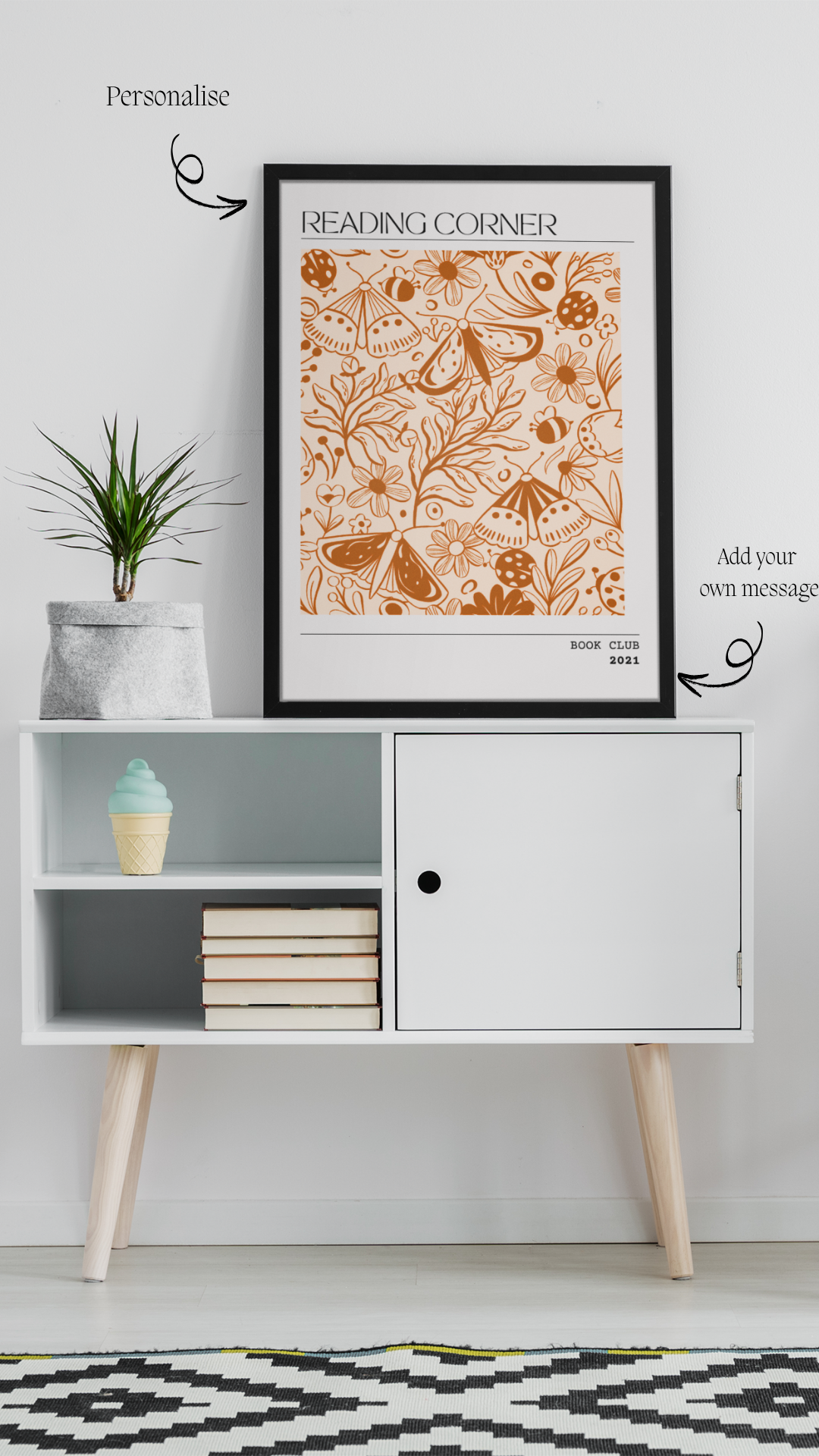Reading Corner Dreams - Personalised Botanical & Literary Art Print