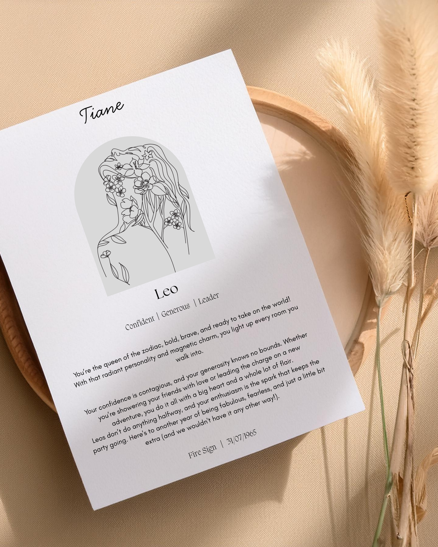 Personalised Leo Zodiac Print