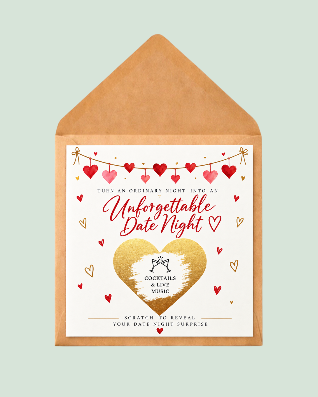 Personalised Date Night Scratch Reveal Card