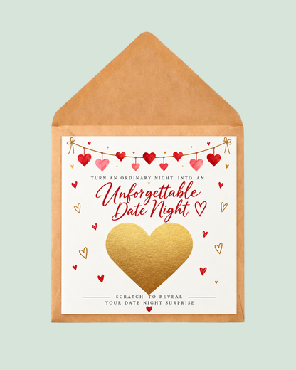 Personalised Date Night Scratch Reveal Card