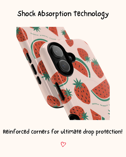 Retro Strawberry Illustrated iPhone Case 🍓