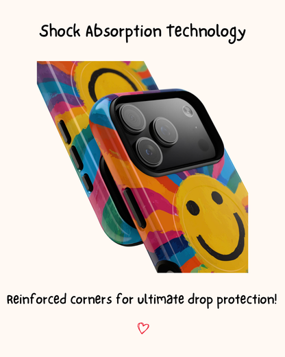 Colourful Retro Hippy Sun iPhone Case 🧡