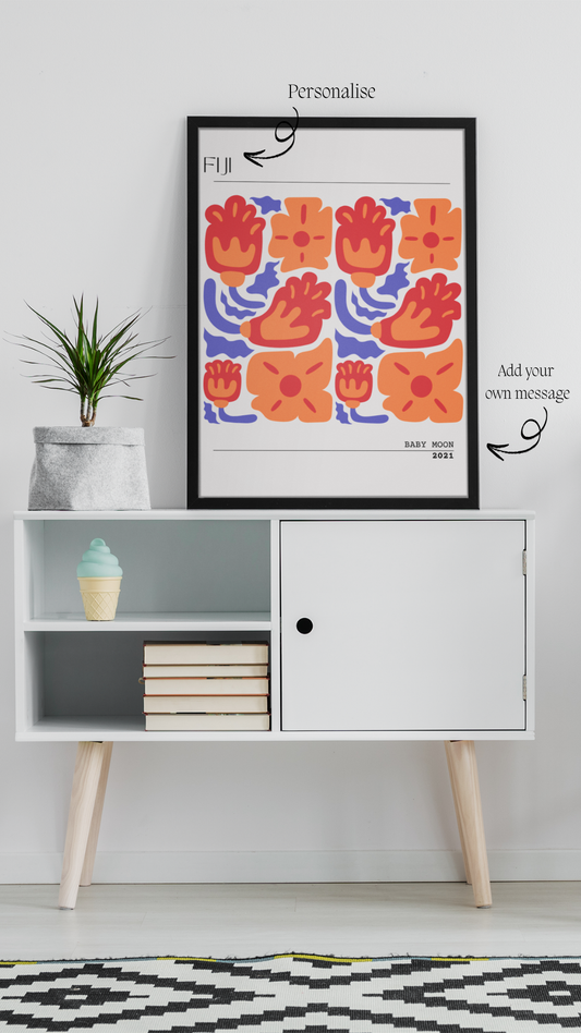 Fiji Memories - Personalised Abstract Floral Art Print