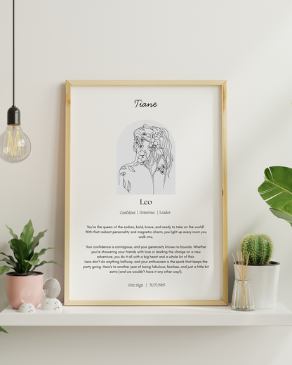 Personalised Leo Zodiac Print