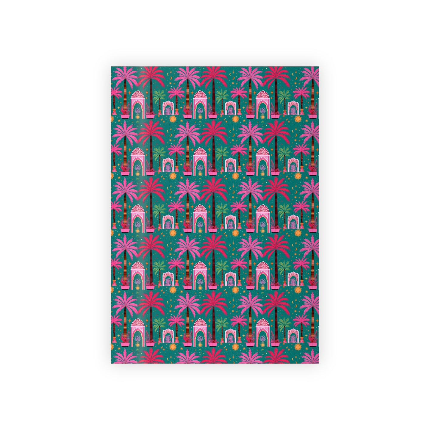 Colourful palm tree wrapping paper