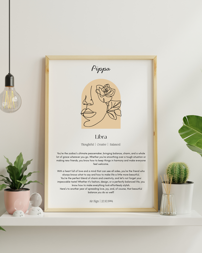 Personalised Libra Zodiac Print