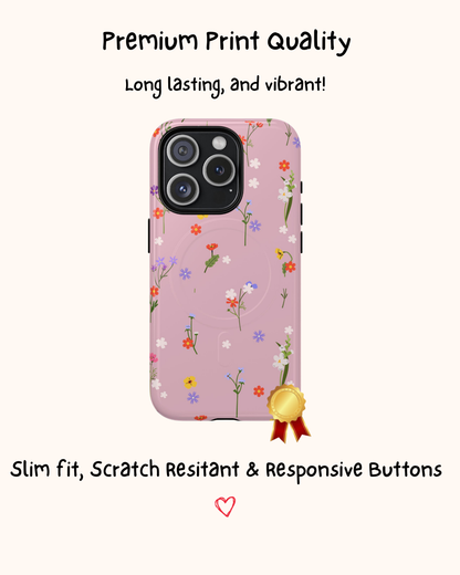 Pink Ditsy Magnetic Phone Case 🌸🌷✨