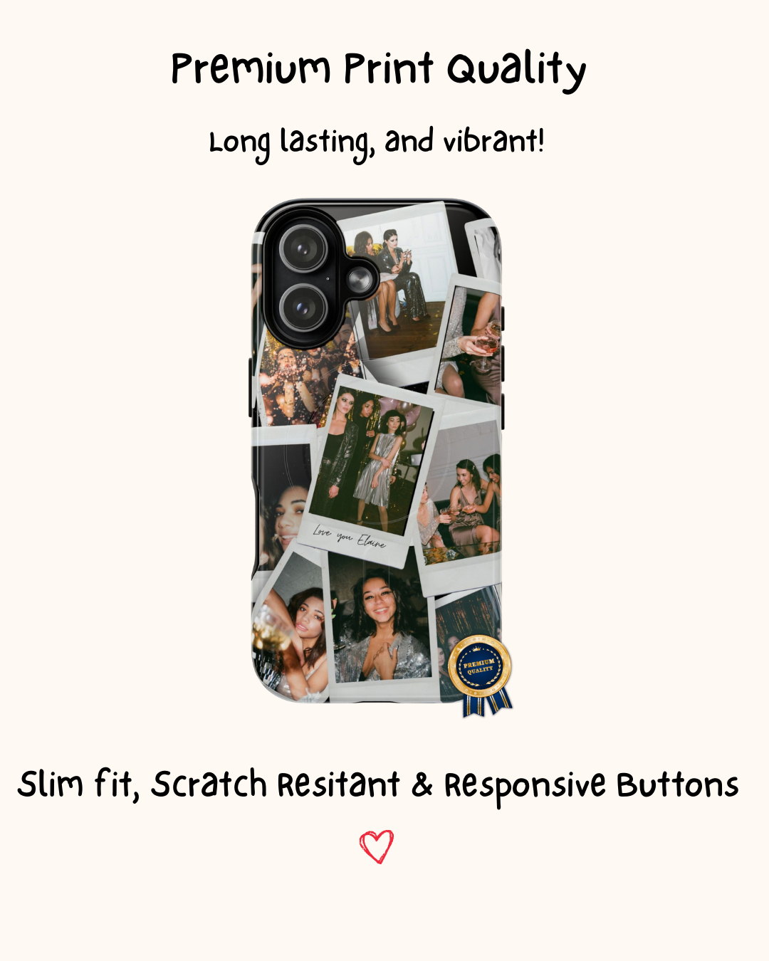 Personalised Polaroid Photo Collage IPhone Case ❤️