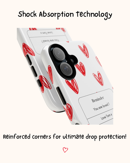 Personalised Message Love Heart Phone Case ❤️