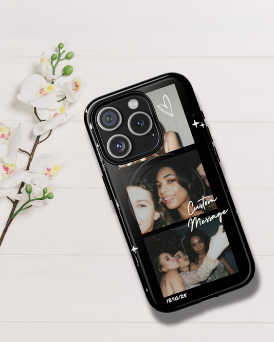 Personalised Polaroid Strip Magnetic iPhone Case 🖤