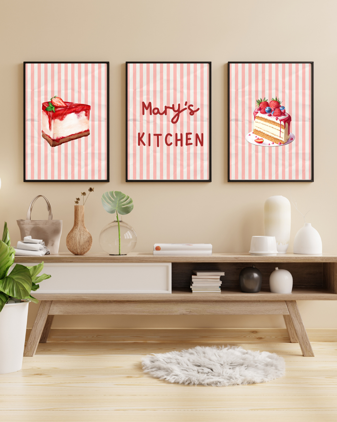 Personalised Sweet Kitchen Wall Art Set