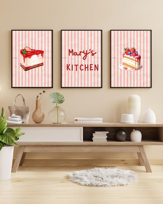 Personalised Sweet Kitchen Wall Art Set