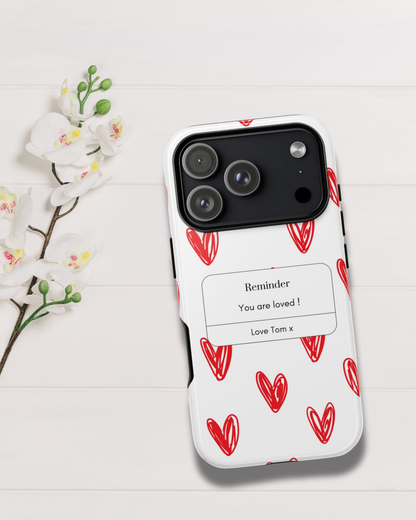Personalised Message Love Heart Phone Case ❤️