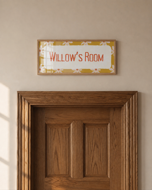 Custom Retro Daisy Children's Name Sign