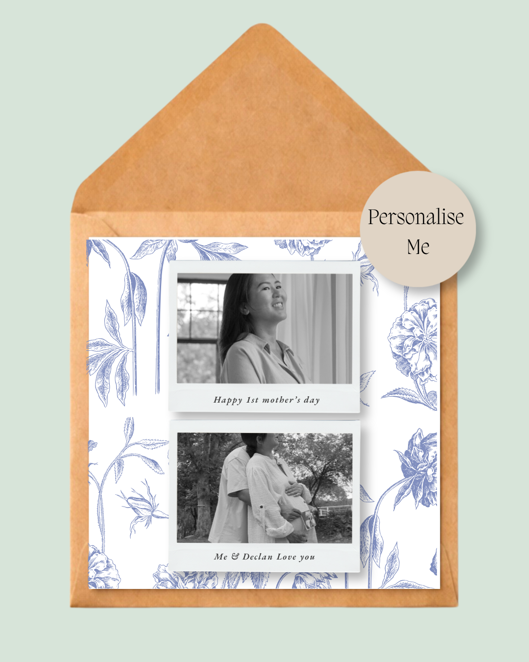 Personalised Floral Photo Mother's Day Card