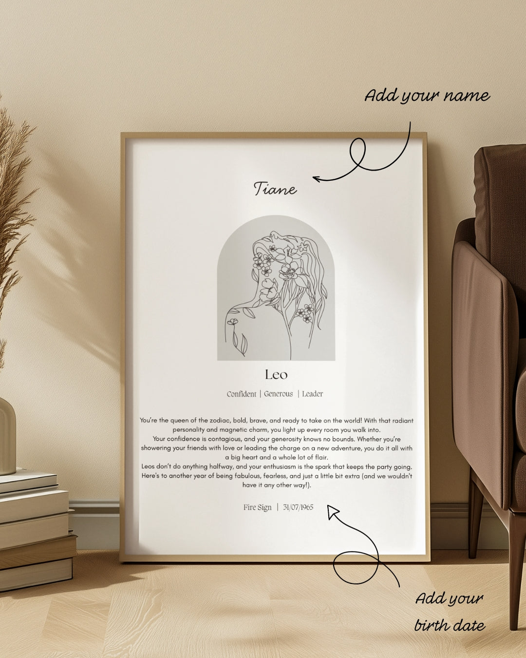 Personalised Leo Zodiac Print