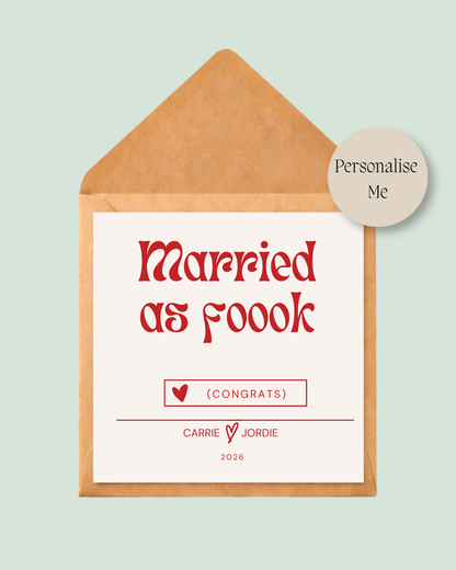 Personalised Funny Wedding Card