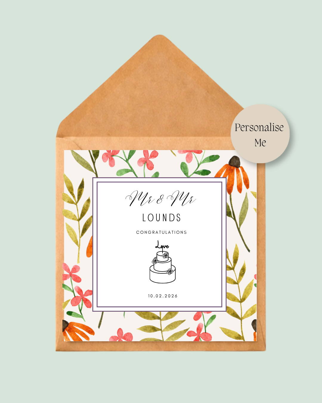Mr & Mrs Wedding Card
