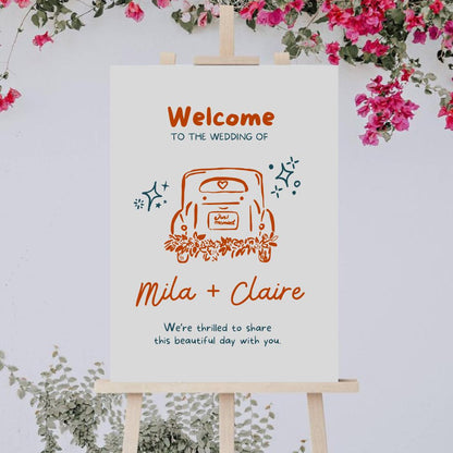 Vintage Wedding Welcome Sign