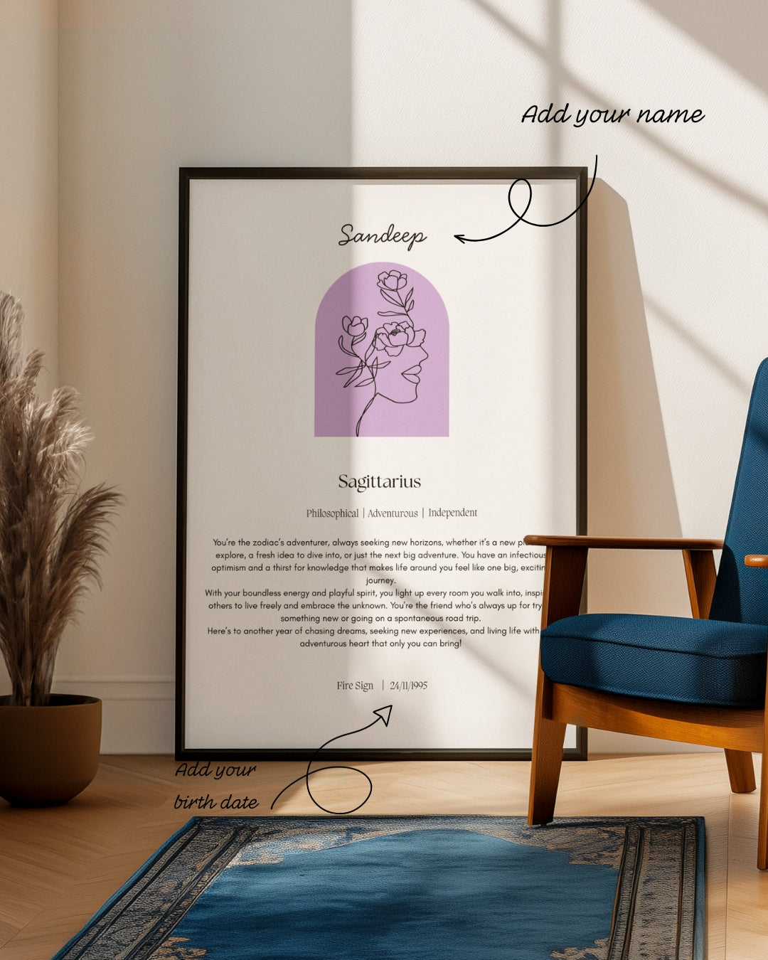Personalised Sagittarius Zodiac Print