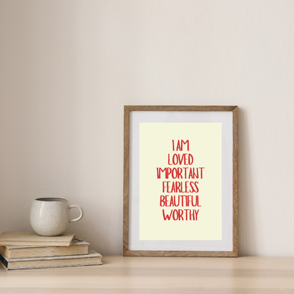 Positive Affirmation Wall Art Print