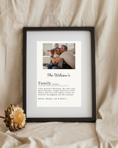 Family Name & Photo Custom Wall Print