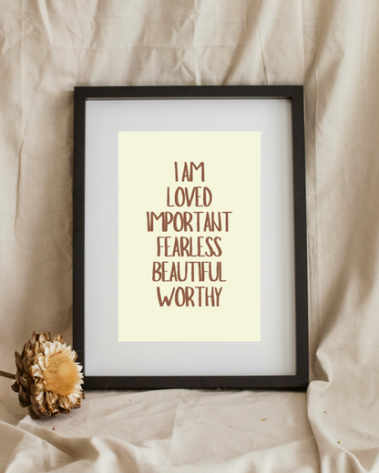 Positive Affirmation Wall Art Print