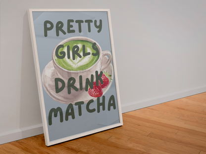 Blue girly Coffee kitchen print 