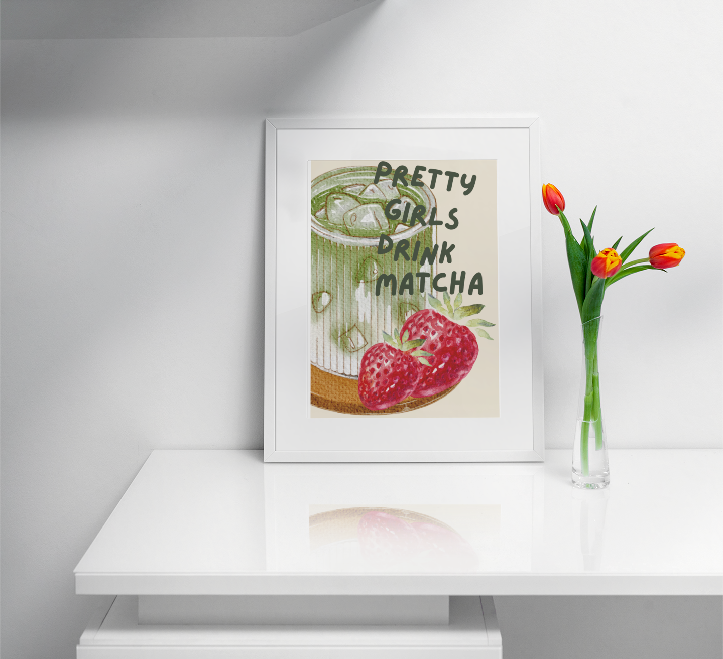 Café Style Matcha Illustration Print
