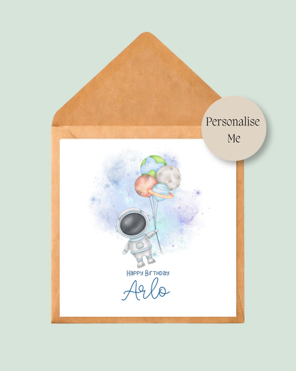Astronaut Birthday Card