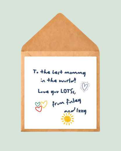 Personalised Handwritten Note - Keepsake Card