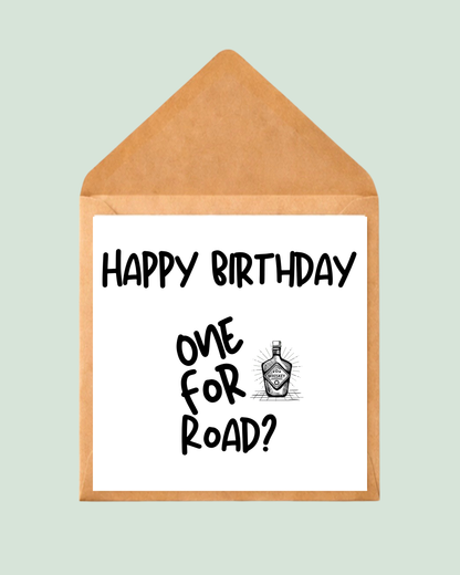 One For Road Birthday Card