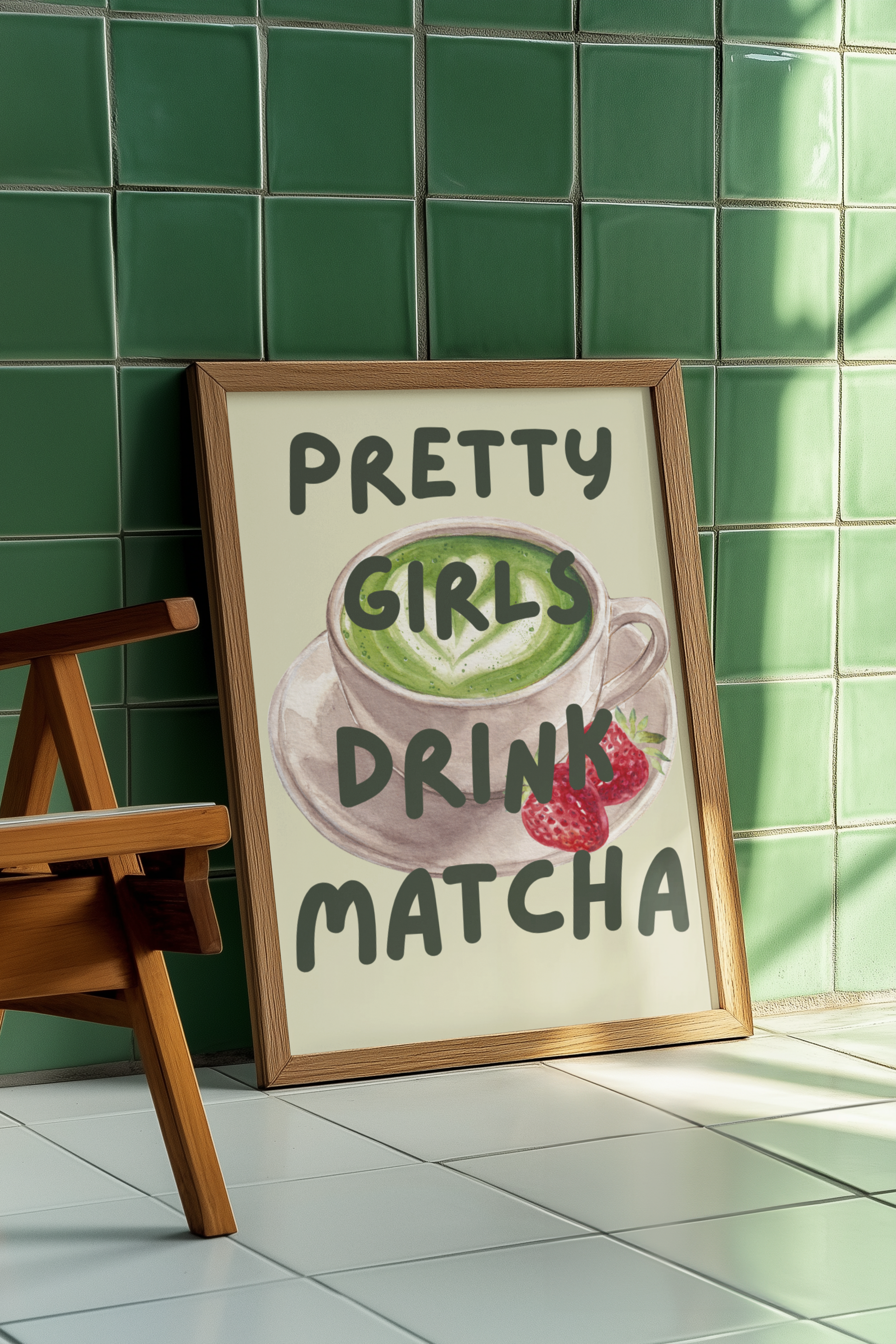 Chic Matcha Drink Wall Art