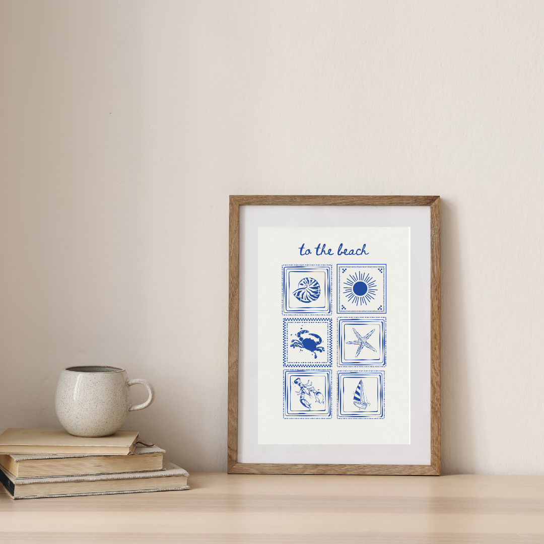 Coastal Seashell & Sailboat Wall Art