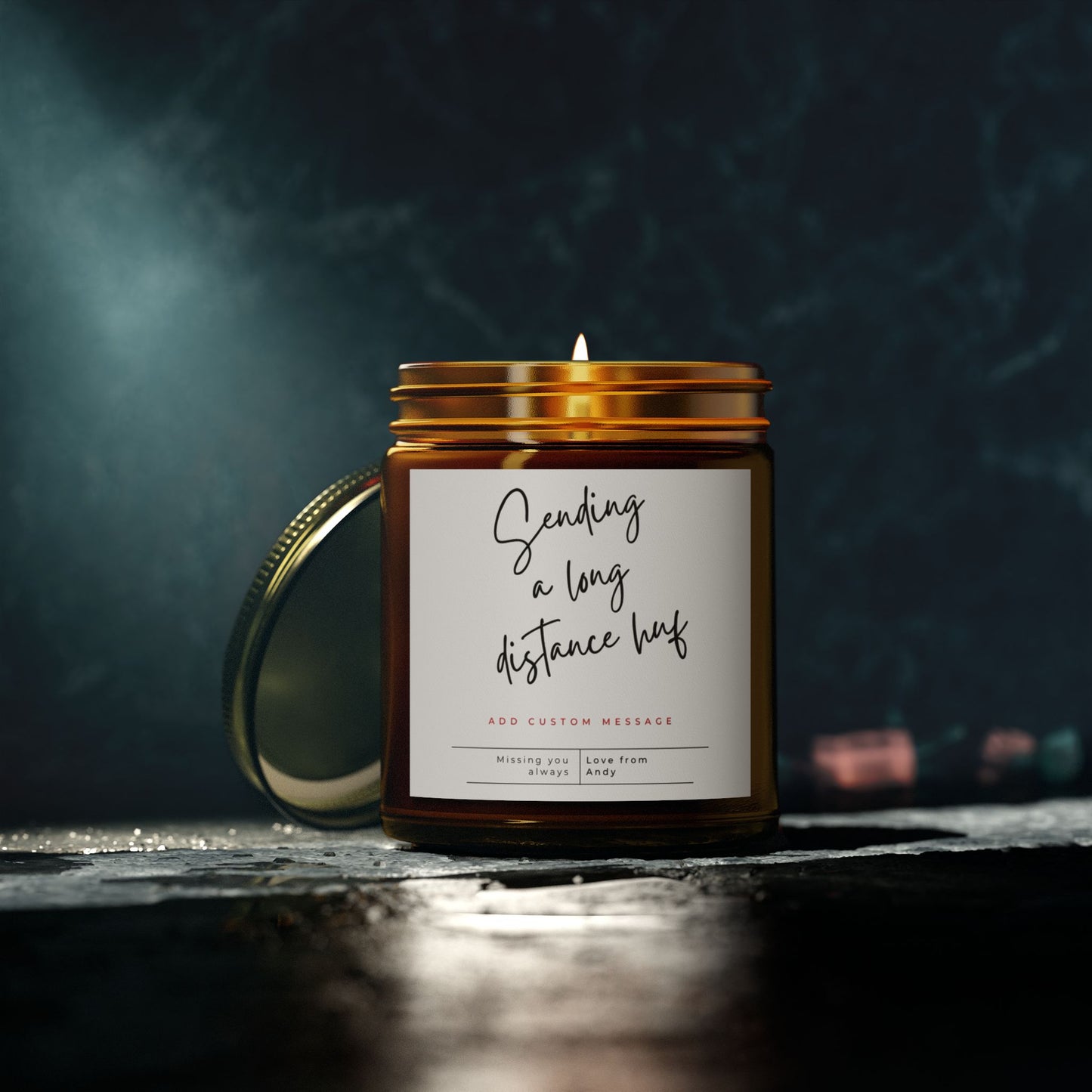 A long distance hug candle