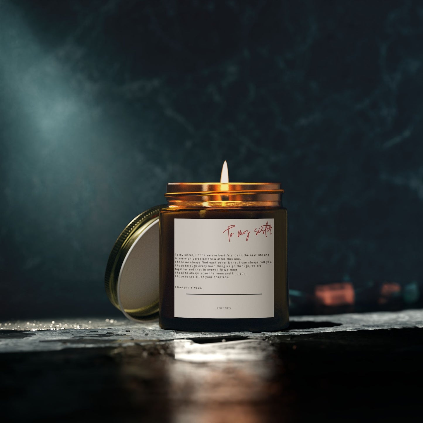To my sister candle
