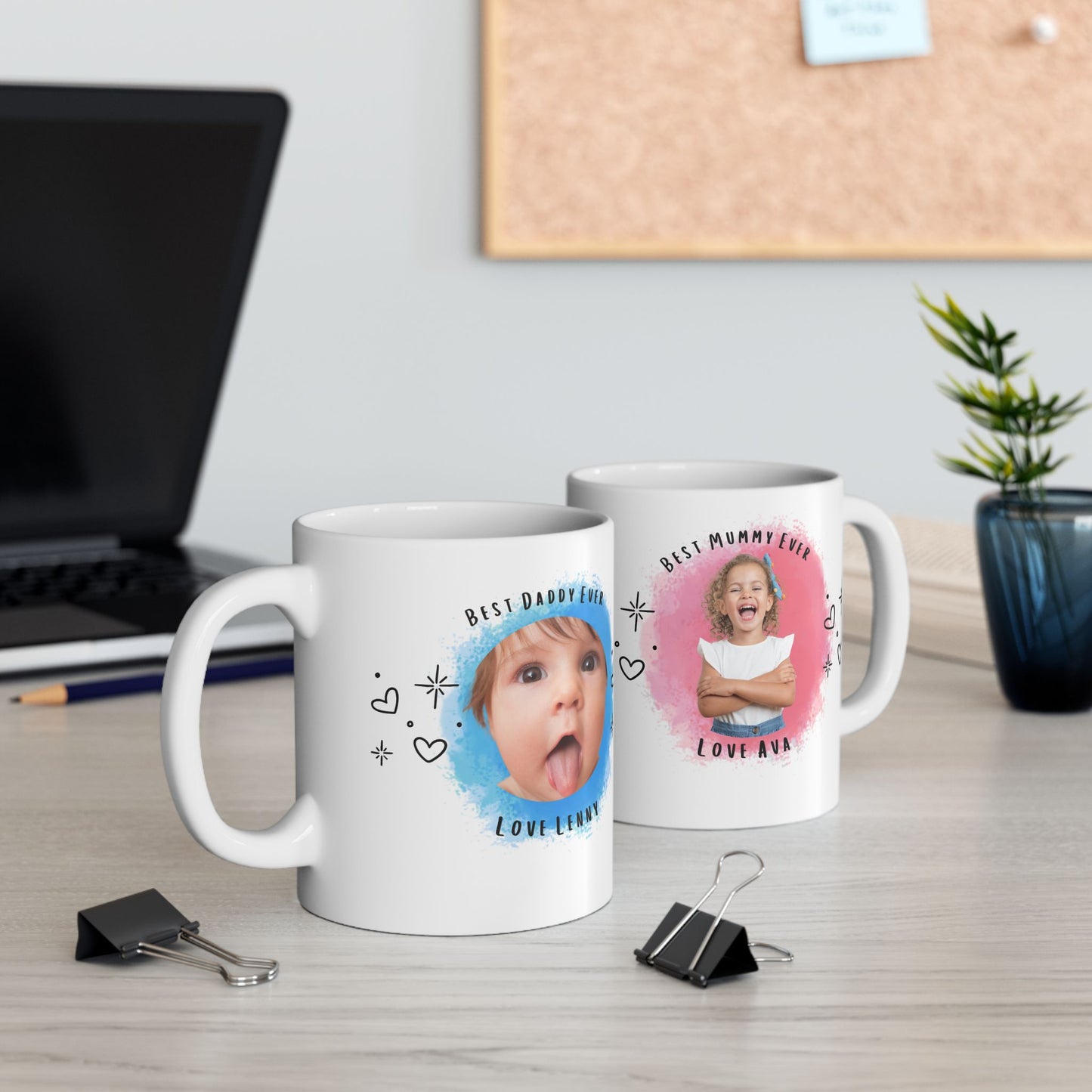 Best Daddy Ever Personalised Mug with Child’s Photo 💙💖