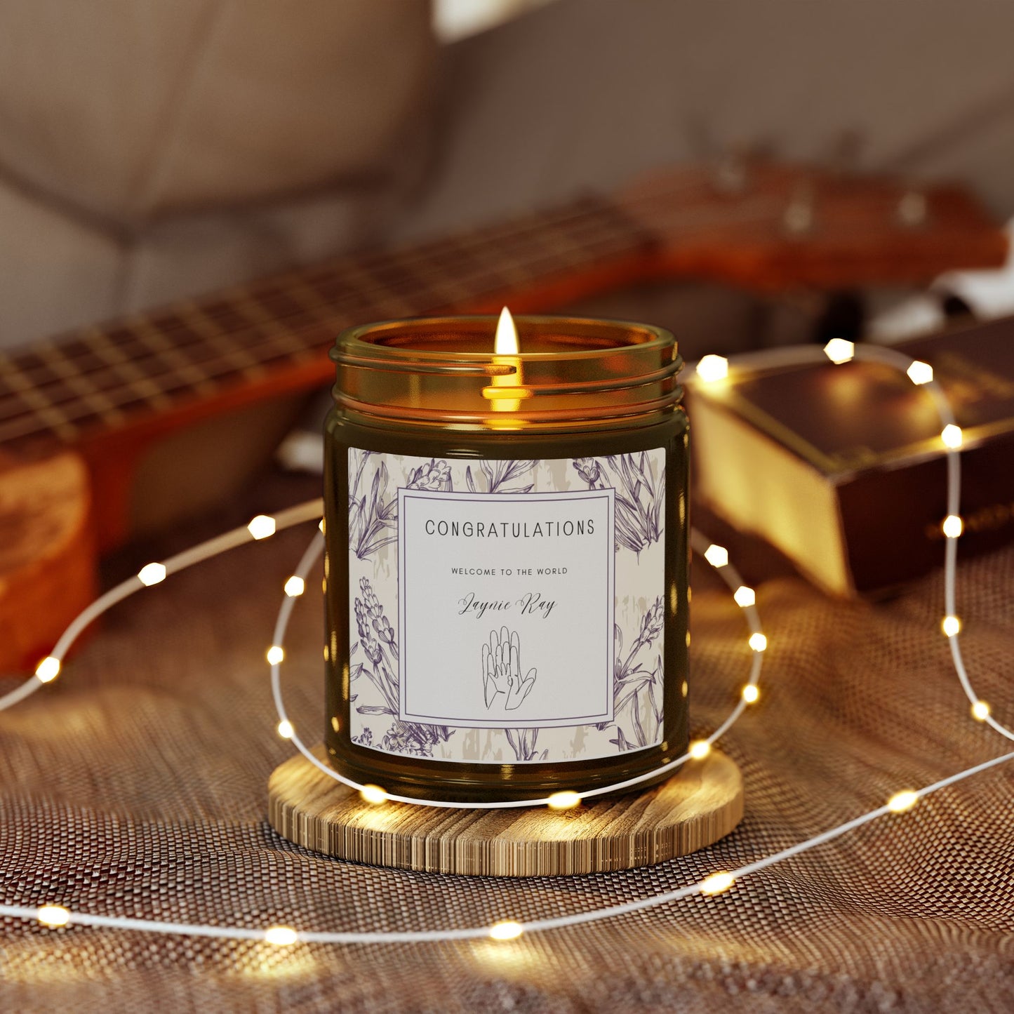 Personalised Congratulations New Born Candle