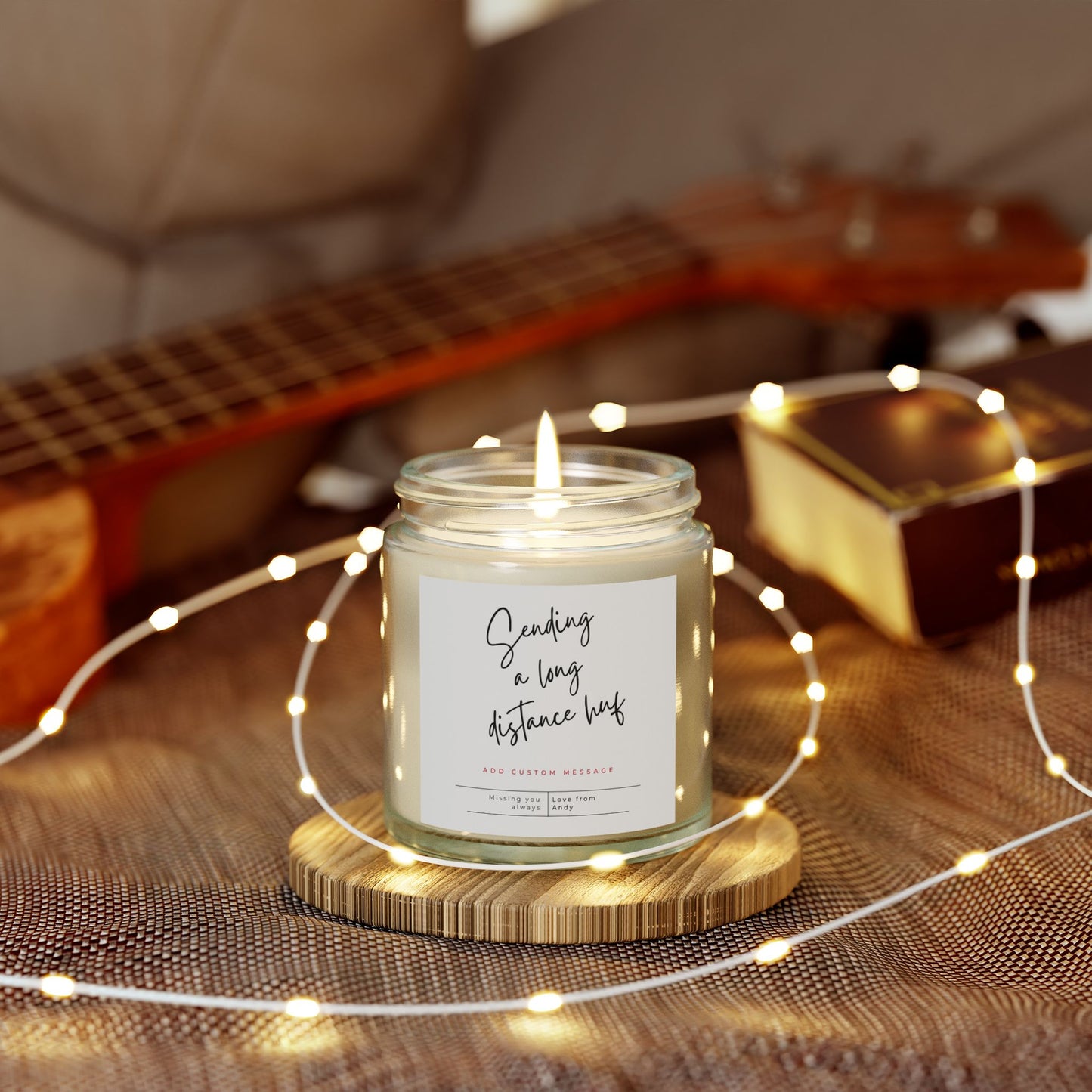 A long distance hug candle