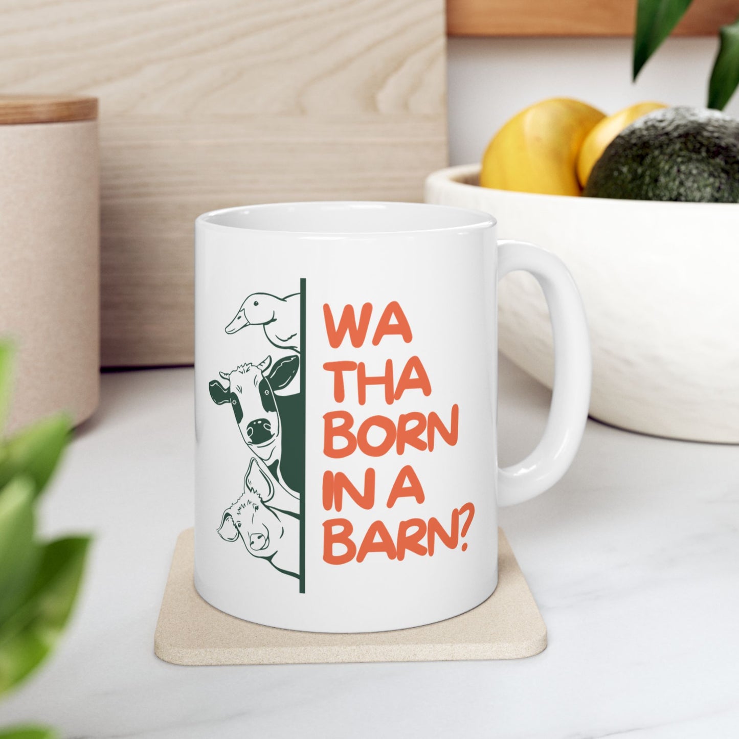 Wa Tha Born in a Barn Mug