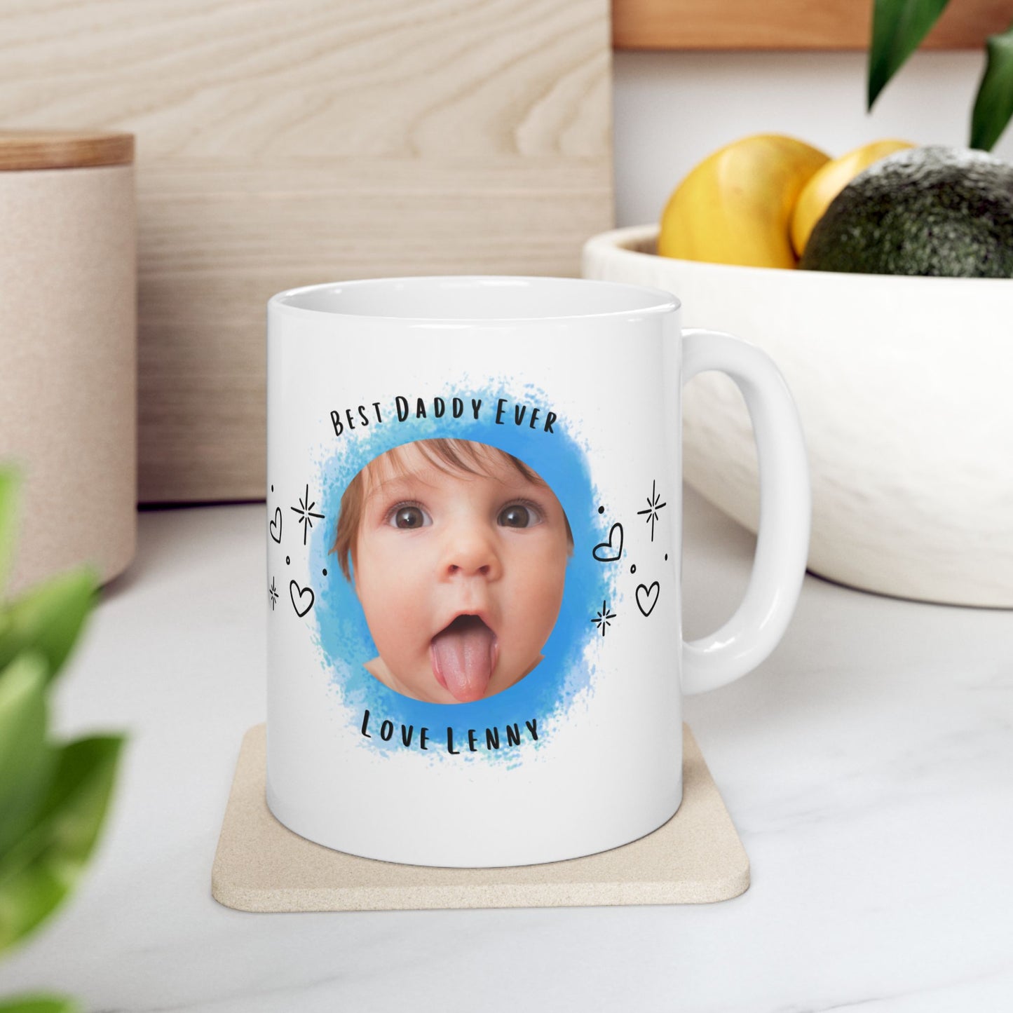 Best Daddy Ever Personalised Mug with Child’s Photo 💙💖