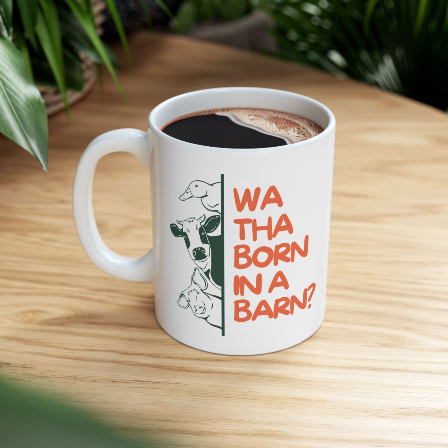 Wa Tha Born in a Barn Mug