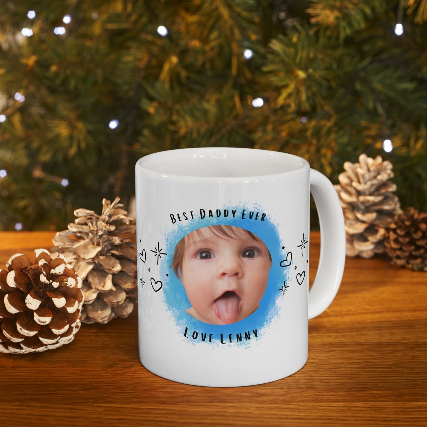 Best Daddy Ever Personalised Mug with Child’s Photo 💙💖