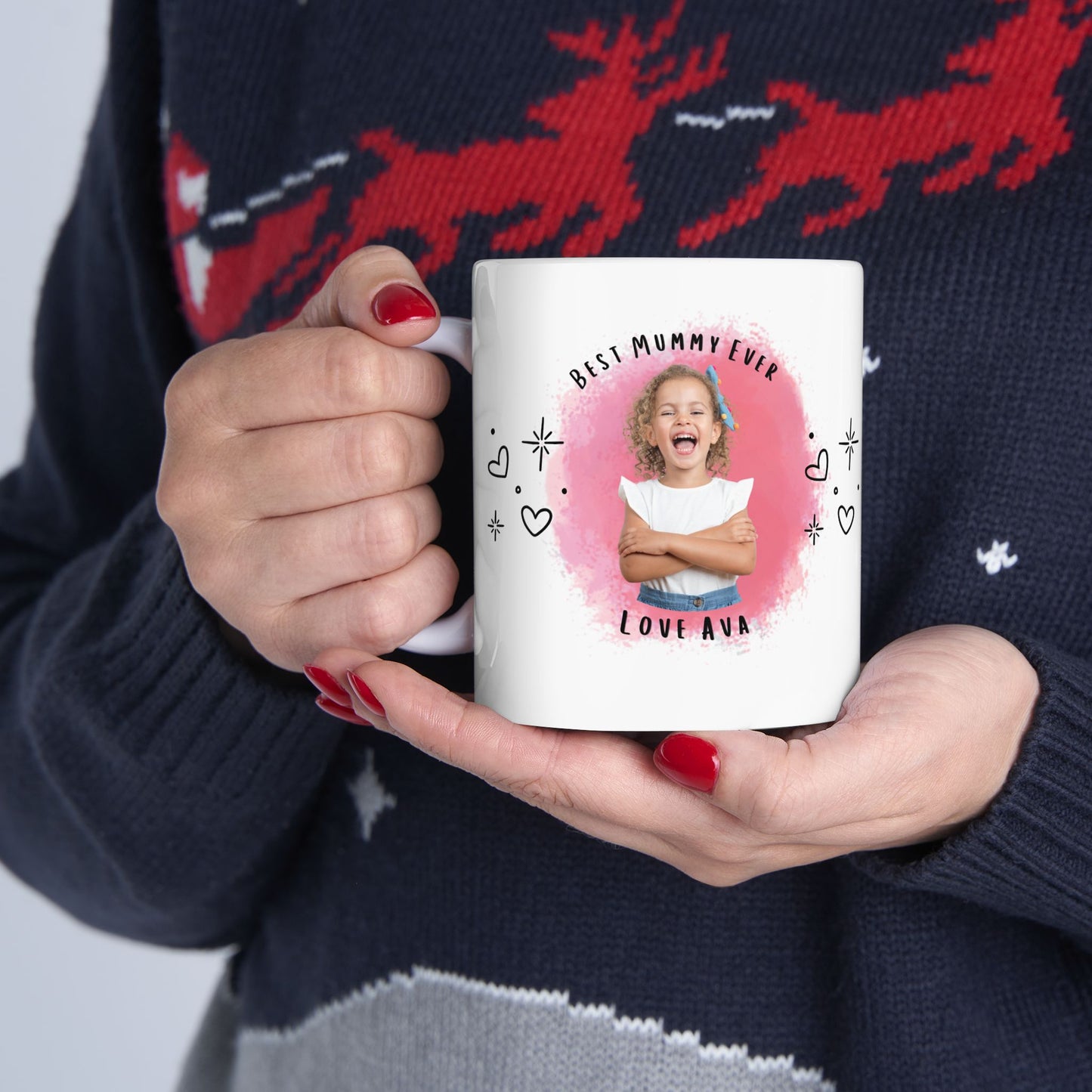 Best Daddy Ever Personalised Mug with Child’s Photo 💙💖